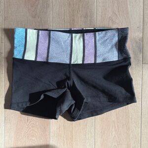 Lululemon Athletica Black Shorts with Multicolor Waistband